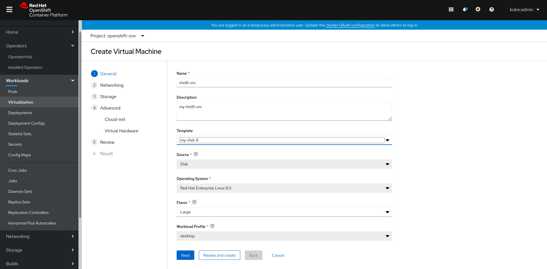 Create vm from template